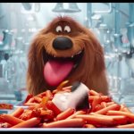 Dogs eating sausages GIF Template