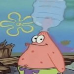 patrick water jug in head meme