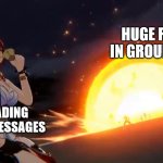 why isn't there a meme of this cutscene yet | HUGE FIGHT IN GROUP CHAT; ME READING ALL THE MESSAGES | image tagged in himeko ultimate,group chat,group chats,fight,messages,group chat fight | made w/ Imgflip meme maker