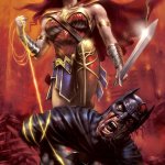 Brought to Heel | image tagged in wonder woman,batman,dominatrix,memes,superhero | made w/ Imgflip meme maker