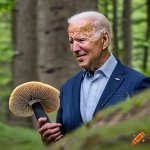 Biden with mushroom