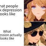 Sometimes depression isn't always visible from the outside. | What people think depression looks like; What depression actually looks like | image tagged in memes,depression | made w/ Imgflip meme maker