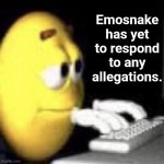 emosnake has yet to respond to any allegations. meme