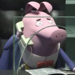 pig on phone