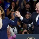 Kamala Harris with Tim Walz