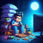 Gamin all night
