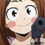 ochako with a gun