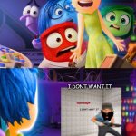 new emotion | I DONT WANT IT | image tagged in new emotion,evil scout | made w/ Imgflip meme maker