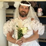 Bearded Man in Wedding dress, Mitch in Wedding gown