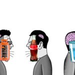 A BO’OH O’ WO’ER | image tagged in two small brain men screaming at each other while big brain man,memes,drinks,prime,coke,water | made w/ Imgflip meme maker