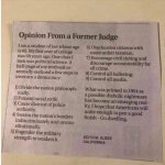 Opinion From a Former Judge