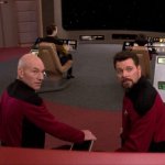 Riker Picard Looking Backwards