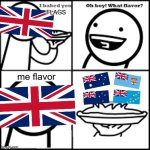 Flagception | FLAGS; me flavor | image tagged in x-flavored pie asdfmovie,asdfmovie,flags,pie,uk,oceania | made w/ Imgflip meme maker