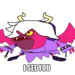 I see you | I SEE YOU | image tagged in spongegar as trixie colette,colette,spongegar,memes,brawl stars,2020 | made w/ Imgflip meme maker