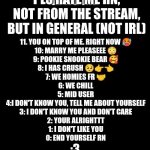 Rate me | PLS RATE ME RN, NOT FROM THE STREAM, BUT IN GENERAL (NOT IRL); :3 | image tagged in rate me | made w/ Imgflip meme maker