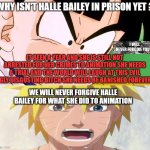 gohan meets naruto | WE WILL NEVER FORGIVE HALLE BAILEY FOR WHAT SHE DID TO ANIMATION | image tagged in gohan angry at halle,naruto,dragon ball z,so you know how some sins are unforgivable,disney,anime meme | made w/ Imgflip meme maker