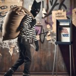 Masked Burglar at Voting Booth