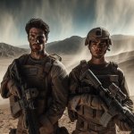 two American soldiers in Afghanistan