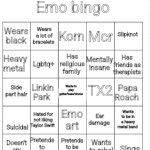 Nanami's emo bingo