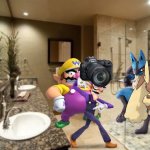 Wario and Waluigi dies by getting beat up by Lucario,Lopunny,Cinderace while filming them in the Bathroom shower | image tagged in bathroom design and makeovers,wario dies,pokemon,crossover,wario,waluigi | made w/ Imgflip meme maker