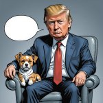 Donald Trump with Lapdog by Carrie Cature