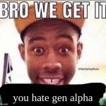 Bro we get it you hate gen alpha