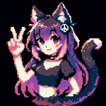 catgirl with peace sign