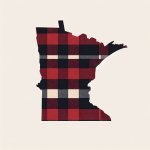 Shape of state of Minnesota in flannel