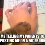 STOP POSTING ME ON A FACEBOOK GRAHH | ME TELLING MY PARENTS TO STOP POSTING ME ON A FACEBOOK PAGE | image tagged in stop posting cat,cats,memes,funny,facebook,cat | made w/ Imgflip meme maker