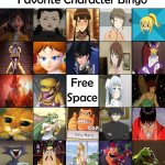 favorite character bingo 2 | image tagged in character bingo,bingo,favorites,videogames,movies,anime | made w/ Imgflip meme maker