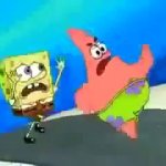 Patrick and spongebob sprinting