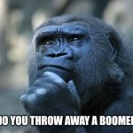 Boomerang | HOW DO YOU THROW AWAY A BOOMERANG? | image tagged in deep thoughts | made w/ Imgflip meme maker