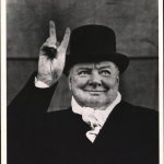 Winston Churchill Signaling Victory