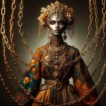 Earth queen bound by gold chains