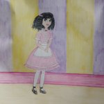 Vintage doll drawing