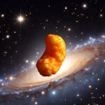 Cheeto puff floating in space