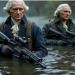 Patriot George Washington with Tactical weapons