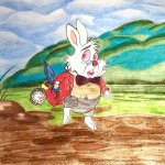 White Rabbit drawing (Alice in Wonderland) | image tagged in drawing,art,disney,rabbit,bunny,vintage | made w/ Imgflip meme maker