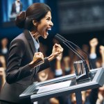 Woman Speaks from Podium