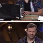 Critical Role Hide the Pain Liam | WELL, THERE'S MY NEW CHARACTER; THEIR STATS ARE SHIT | image tagged in critical role hide the pain liam | made w/ Imgflip meme maker