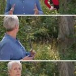 jamie lee curtis something hiding behind tree