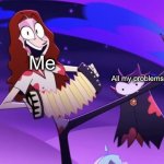 It’s tru | Me; All my problems | image tagged in vampire biting weird al | made w/ Imgflip meme maker