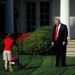 trump on lawn