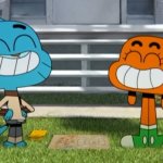 Gumball and Darwin smiling