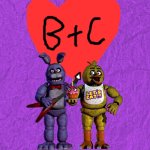 Bonnie and Chica as a couple,yes please! | image tagged in generic purple background | made w/ Imgflip meme maker