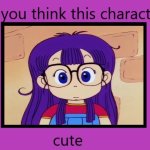 do you think arale-chan is cute ? | image tagged in do you think this character is cute,anime,cute kids,anime memes,80s,dragon ball | made w/ Imgflip meme maker