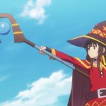 Megumin pointing wand