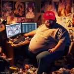 MAGA in Basement on Computer