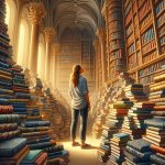 Person looking at thousands of books