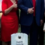 Trump Thumbs Up at a Grave